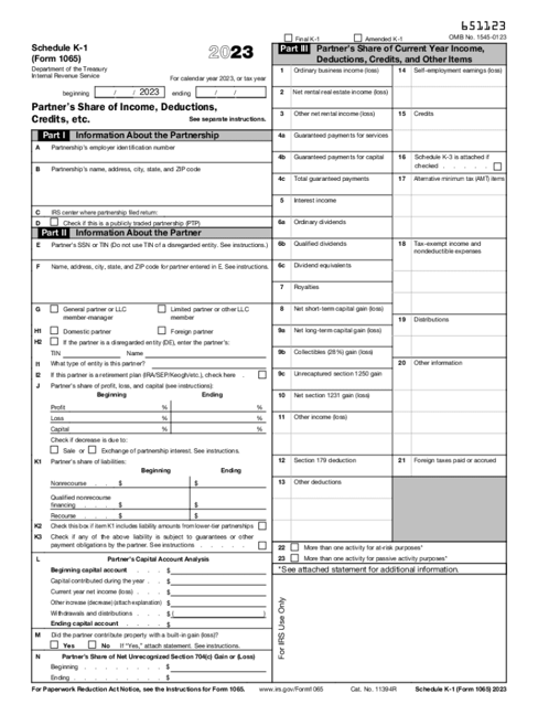 k-1 form 2023