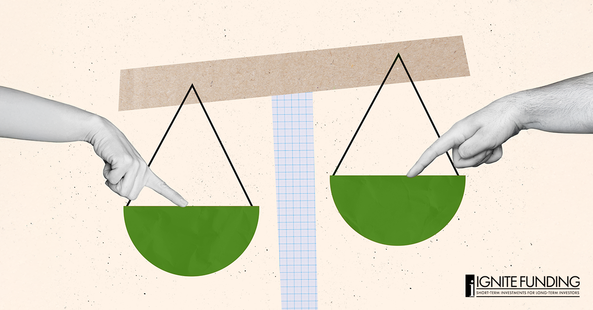 Scale representing deed of trust vs. mortgage 
